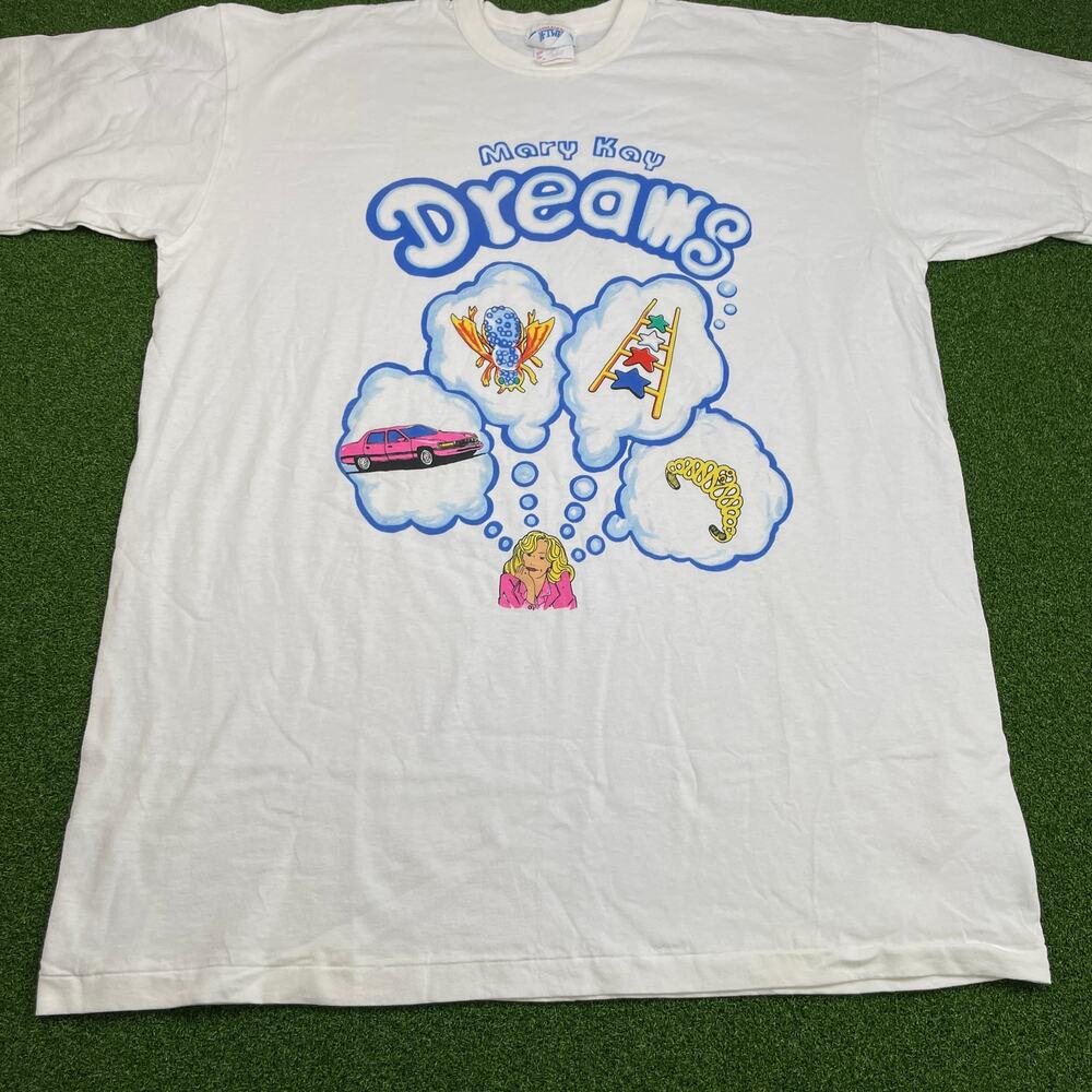 Vintage 90s Y2K Mary Kay Dreams Graphic White T-Shirt OS